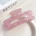 Large iridescent mermaid shimmer hair claw clip in translucent pink acetate style - 10.5cm / Purple