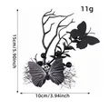 Pince à cheveux papillon gothique Halloween avec motif crâne branches noires et dentelle - 12*16cm / Pince à Cheveux Papillon d'Halloween