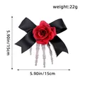 Pince à cheveux Halloween avec rose rouge, nœud noir et main de squelette, 15x15cm - 15*15cm / L2-1 Rose Rouge Main de Squelette