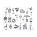 Antique silver alloy charms set featuring wine and drink series for DIY jewelry making - Red Wine Series - M433
