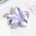 Elegante molletta per capelli a fiore di plumeria viola con finitura perlata - Viola Galvanizzato