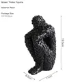 Modern abstract mosaic thinker sculpture in black resin for home decor - Holding Pose Figure / Black