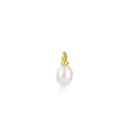 Elegante pendente con perla bianca a goccia e gancio placcato oro 18k per fai da te - Perla In Madreperla Placcata Oro Da 12*06 Cm