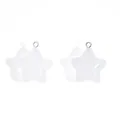 Cute white luminous star resin charms with metal loops for DIY jewelry and necklaces - White / 26*23mm / 3.5g