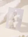 Lot de deux barrettes à cheveux blanches à double nœud rembourré en coton pour enfants - Paire Simple Blanc Pur (2A-20)