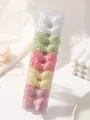 Lot de 10 barrettes à cheveux en coton et lin rembourrées dans des tons pastel - Style Toutes Couleurs Macaron (10G)
