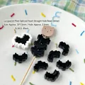 Black pixel heart acrylic lacquer beads for DIY jewelry making and phone chains. - Diameter approx 25*29mm (Sold per piece) / 13-Inner Core-Black