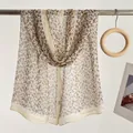 Elegante sciarpa in seta trasparente a fiori per protezione solare in spiaggia - Nuovo Piccolo Floreale Beige / 160