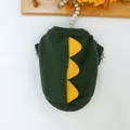 Detail view of the green knitted pet sweater featuring yellow dinosaur back spikes - Dinosaur Sweater - Green