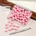 Nail art tool set with 100pcs pink 1cm mini sponges and silver metal claw clip - Dabbing Sponge Set 02 (Pink) / 100 Beads