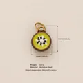 Kiwi fruit slice pendant in stainless steel with dimension and weight details - Kiwi