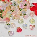 Detailed view of various colorful 15x12mm crystal rose charms for DIY jewelry making - Rose Pendant (S408)