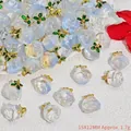 Macro detail showing translucent crystal peach pendants for DIY handmade jewelry making - Rose Pendant (S407)