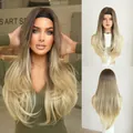 Long layered brown to blonde ombre wig with integrated black headband for daily wear - Buckwheat Brown (top Dye) _ 68cm