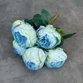 Bouquet di pivoine artificiali blu a 7 teste per matrimoni e decorazioni per la casa - 7 Teste/Confezione / Serie Primavera - Azzurro