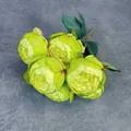 Bouquet di peonie verdi artificiali a 7 teste per decorazione di nozze e della casa - 7 Teste/Confezione / Serie Primavera - Verde Tenue