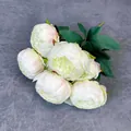 Elegante bouquet di peonie artificiali a 7 teste per decorazioni casa e matrimoni - 7 Teste/Confezione / Serie Primavera - Bianco