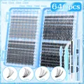 640pcs individual cluster lashes kit with 10D-40D volume and lash bond seal tool - Diy-jms-339+ Blue (double-ended Glue + Pointed Tweezers + Single-ended Small Brush)