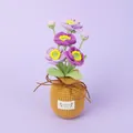 Exquisite handmade crochet purple tulip potted flower with decorative 'Handmade with Love' tag - Corn Poppy Potted Plant (Large Yarn Vase) / Purple