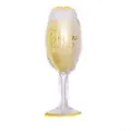 Mini globo de papel de aluminio con forma de copa de champán y Cheers dorado para fiesta - Mini Copa De Vino De 40 X 17 Cm.