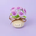 Hand-crocheted purple daisy flower pot for desktop decoration, unique handmade gift. - Purple Daisy Style