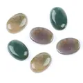 Cabujones de cristal natural ovalados de 13x18mm con acabado pulido para joyas - 13x18mm Ágata de la India