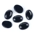 Piedras cabujón ovales de ónix negro pulido para la creación de joyas DIY y engastes - Obsidiana De 13x18 Mm
