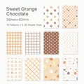 Dekopapier Set Süße Orange Schokolade Thema für Scrapbooking, 10 Muster, 50 Blatt - Süße Orangen-Schokolade