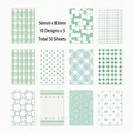 Dekoratives Motivpapier Set grün 50 Blatt 56x83mm für Scrapbooking - Waldgeschichte