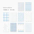 Set mit 50 dekorativen blau-weißen Karo-Papieren für Scrapbooking, 56x83 mm - Eisgekühltes Sprudelwasser