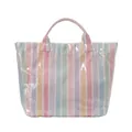 Summer colorful striped tote bag with transparent jelly exterior and large capacity - Colorful