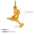 Pendentif cocktail doré pour bijoux DIY, conçu en acier inoxydable de haute qualité. - Style Verre à Cocktail Doré (PJ2217G)