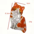 Pince à cheveux chat de dessin animé orange et blanc, accessoire mignon de 8,3 cm pour femme - Style Chat Rayé Orange et Blanc / Chat Orange