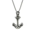 Collana con ciondolo a forma di ancora in argento antico per uomo in acciaio inox - Ciondolo + Catena 10