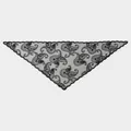 Elegant black lace triangular shawl with delicate paisley embroidery and scallop edges - Paisley Embroidery Style (SJJ117-01) / Black / 135*50cm