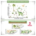 Large watercolor dinosaur wall sticker set showing assembled size and delivery sheets - M16224 (3 Sheets 30*90cm)