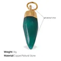 Green natural stone bullet pendant with gold copper cap for DIY jewelry making accessory - Dark Green Bullet Style (PJ725GNG)