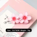 Elegant matte pink gradient double flower duckbill hair clip for women's hair styling - 2492 Pink