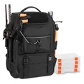 Premium waterproof black tactical fishing backpack with layered plastic tackle box - Large (Without Storage Boxes) / Black