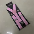 Bretelle elastiche rosa regolabili con clip in metallo argento in confezione retail - Bambina - 3 Rosa (65 Cm)