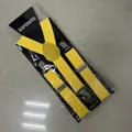 Bretelle elastiche gialle a Y regolabili con robuste clip in metallo e confezione protettiva - Bambino - 7 Giallo (65 Cm)