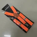 Bretelle elastiche regolabili arancione acceso con clip argentate per gli adulti - Per Bambini - 8 Arancione (65 Cm)