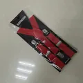 Bretelle elastiche rosse regolabili a Y con robuste clip metalliche per uomo e donna. - Taglia Per Bambini - 9 Rosso (65 Cm)