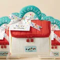 Simpatica borsa a forma di casa in rosso e bianco per regali di compleanno e feste - Souvenir Rossi
