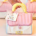 Borsa portaoggetti colorata a forma di casa con manico MILOBLISS e fiocco rosa - Regalo Rosa