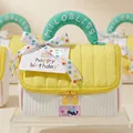 Borsa portaoggetti trapuntata a forma di casa color dopamina per feste di compleanno o nozze - Souvenir Gialli