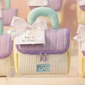 Borsa regalo trapuntata a forma di casetta color pastello con fiocco e biglietto d'auguri - Souvenir Viola
