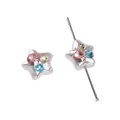 Star shaped acrylic faux pearl beads with colorful rhinestones for DIY jewelry - Pentagram Style (Pink Round Rhinestone)