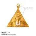 Vintage gold pyramid pharaoh pendant made of durable stainless steel for DIY jewelry making - Egyptian Pharaoh Pyramid Style (PJ1247G)