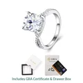 Anello di lusso in argento S925 con moissanite, fascia ritorta, certificato GRA e scatola - R17569 Ovale (4CT) + Certificato GRA + Scatola a Cassetto